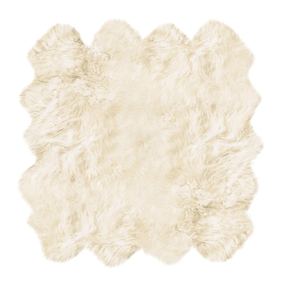 Natural Home Decor New Zealand Sheepskin Octo Rug | 1-Piece | Natural | 7'x6'